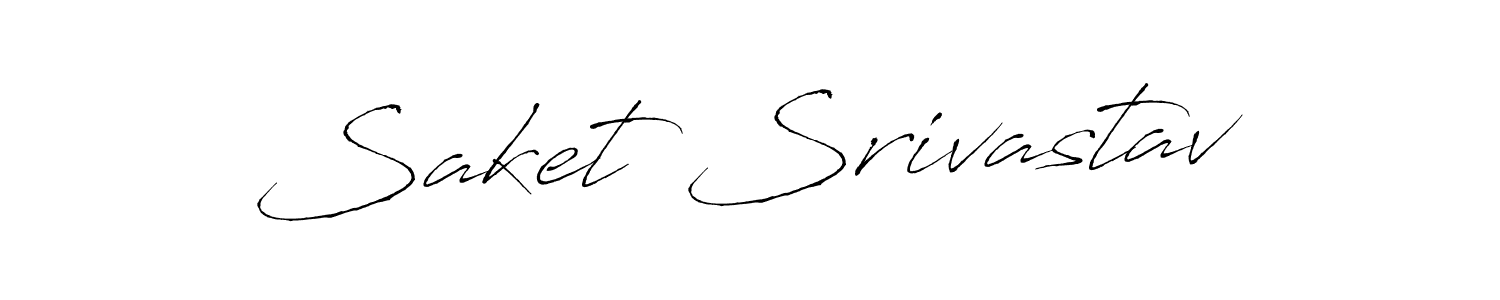 Make a beautiful signature design for name Saket Srivastav. With this signature (Antro_Vectra) style, you can create a handwritten signature for free. Saket Srivastav signature style 6 images and pictures png