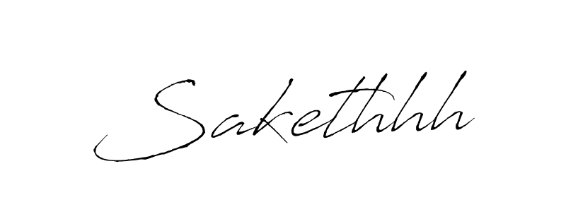 Sakethhh stylish signature style. Best Handwritten Sign (Antro_Vectra) for my name. Handwritten Signature Collection Ideas for my name Sakethhh. Sakethhh signature style 6 images and pictures png