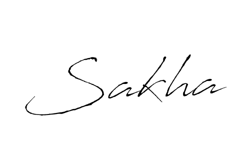 Design your own signature with our free online signature maker. With this signature software, you can create a handwritten (Antro_Vectra) signature for name Sakha. Sakha signature style 6 images and pictures png