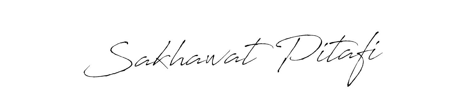 How to make Sakhawat Pitafi name signature. Use Antro_Vectra style for creating short signs online. This is the latest handwritten sign. Sakhawat Pitafi signature style 6 images and pictures png