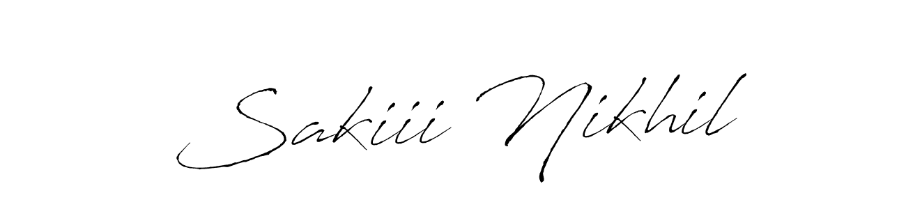 if you are searching for the best signature style for your name Sakiii Nikhil. so please give up your signature search. here we have designed multiple signature styles  using Antro_Vectra. Sakiii Nikhil signature style 6 images and pictures png
