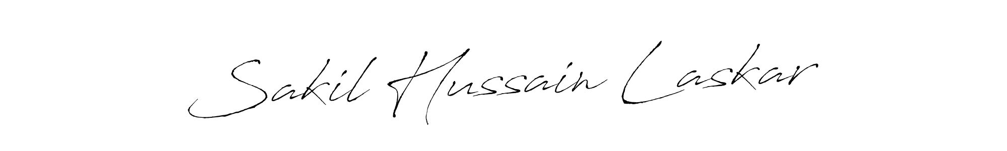 How to make Sakil Hussain Laskar name signature. Use Antro_Vectra style for creating short signs online. This is the latest handwritten sign. Sakil Hussain Laskar signature style 6 images and pictures png