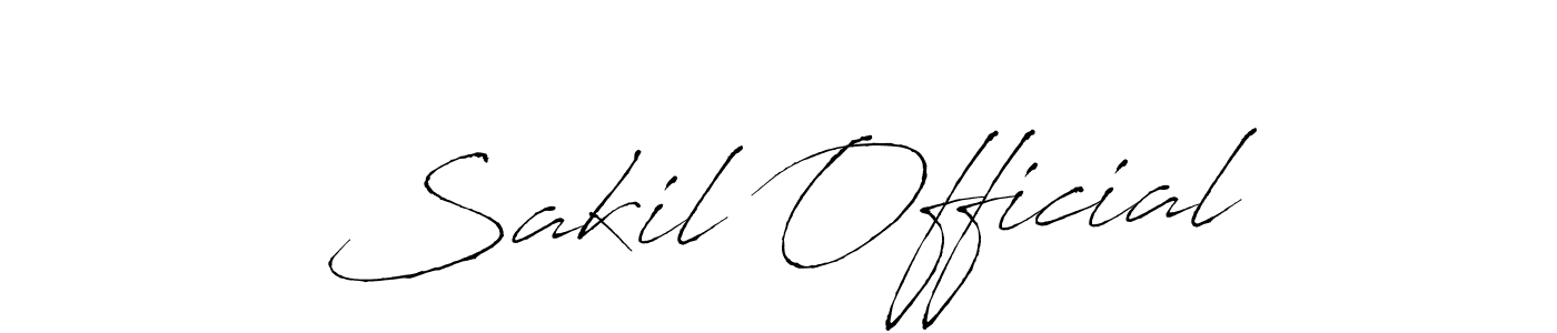 Design your own signature with our free online signature maker. With this signature software, you can create a handwritten (Antro_Vectra) signature for name Sakil Official. Sakil Official signature style 6 images and pictures png