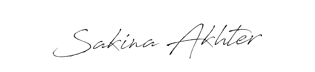 Make a beautiful signature design for name Sakina Akhter. With this signature (Antro_Vectra) style, you can create a handwritten signature for free. Sakina Akhter signature style 6 images and pictures png