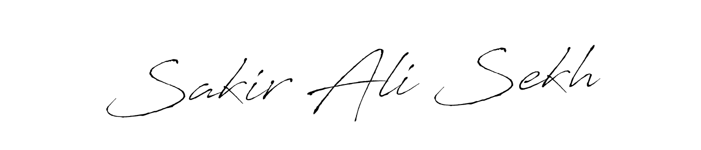 Create a beautiful signature design for name Sakir Ali Sekh. With this signature (Antro_Vectra) fonts, you can make a handwritten signature for free. Sakir Ali Sekh signature style 6 images and pictures png