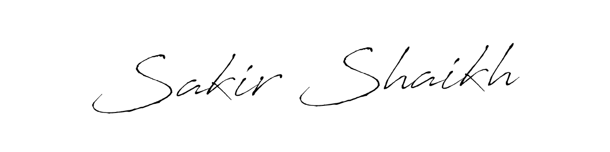 Create a beautiful signature design for name Sakir Shaikh. With this signature (Antro_Vectra) fonts, you can make a handwritten signature for free. Sakir Shaikh signature style 6 images and pictures png