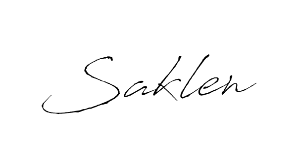 Also we have Saklen name is the best signature style. Create professional handwritten signature collection using Antro_Vectra autograph style. Saklen signature style 6 images and pictures png