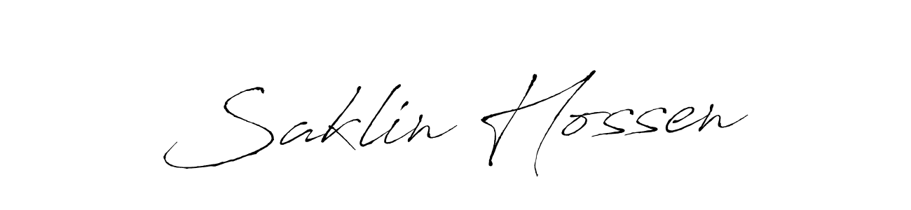 Design your own signature with our free online signature maker. With this signature software, you can create a handwritten (Antro_Vectra) signature for name Saklin Hossen. Saklin Hossen signature style 6 images and pictures png