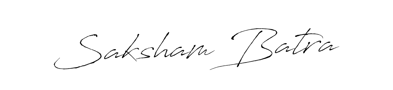 How to make Saksham Batra signature? Antro_Vectra is a professional autograph style. Create handwritten signature for Saksham Batra name. Saksham Batra signature style 6 images and pictures png