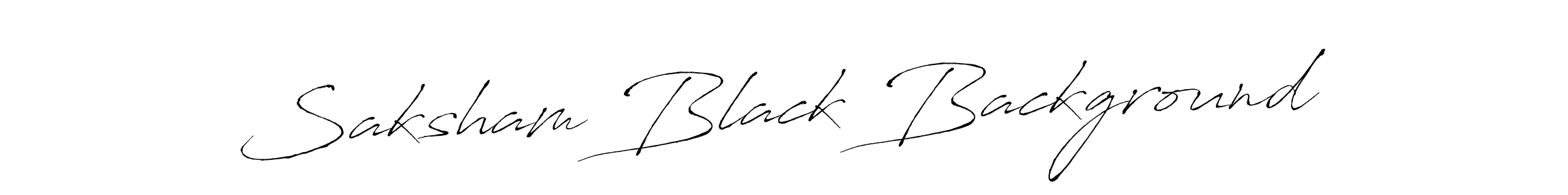 How to make Saksham Black Background name signature. Use Antro_Vectra style for creating short signs online. This is the latest handwritten sign. Saksham Black Background signature style 6 images and pictures png