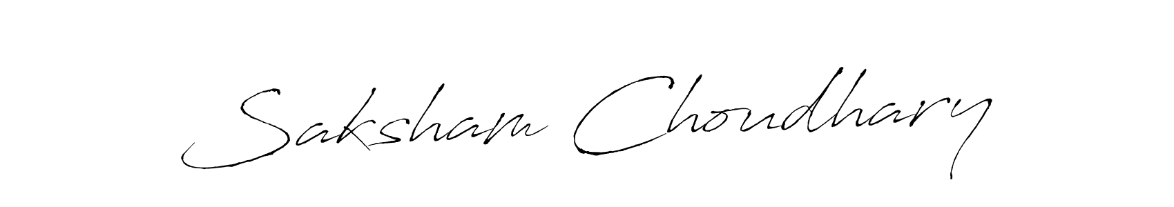 How to make Saksham Choudhary signature? Antro_Vectra is a professional autograph style. Create handwritten signature for Saksham Choudhary name. Saksham Choudhary signature style 6 images and pictures png