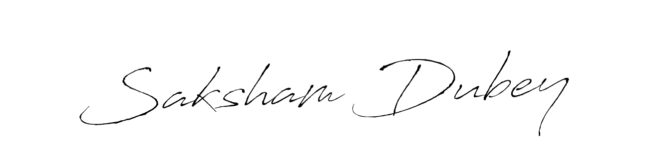 Make a beautiful signature design for name Saksham Dubey. With this signature (Antro_Vectra) style, you can create a handwritten signature for free. Saksham Dubey signature style 6 images and pictures png