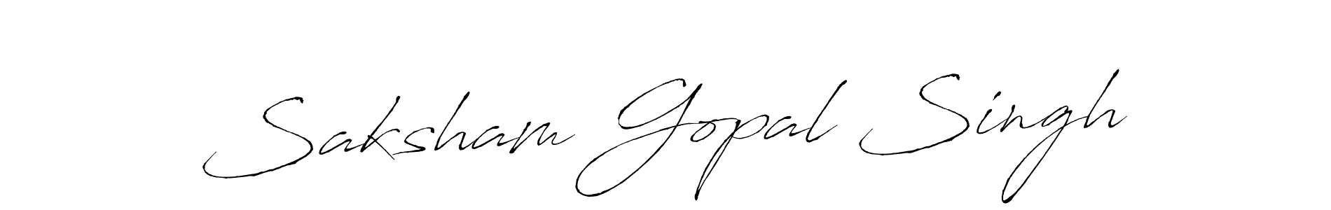 The best way (Antro_Vectra) to make a short signature is to pick only two or three words in your name. The name Saksham Gopal Singh include a total of six letters. For converting this name. Saksham Gopal Singh signature style 6 images and pictures png