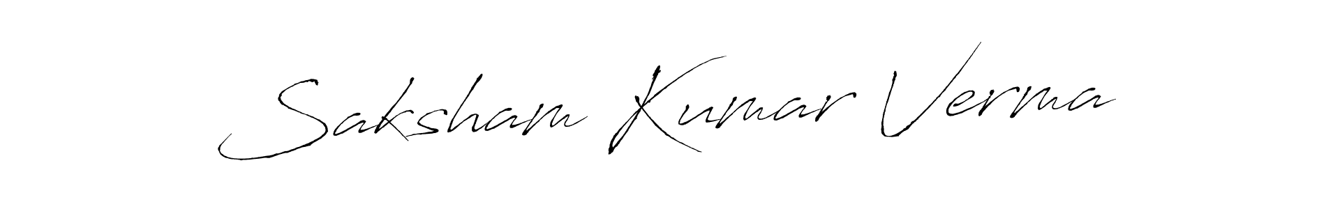 Antro_Vectra is a professional signature style that is perfect for those who want to add a touch of class to their signature. It is also a great choice for those who want to make their signature more unique. Get Saksham Kumar Verma name to fancy signature for free. Saksham Kumar Verma signature style 6 images and pictures png