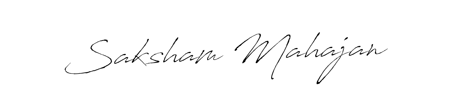 How to make Saksham Mahajan signature? Antro_Vectra is a professional autograph style. Create handwritten signature for Saksham Mahajan name. Saksham Mahajan signature style 6 images and pictures png