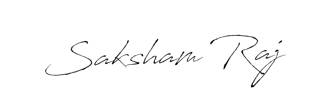 Saksham Raj stylish signature style. Best Handwritten Sign (Antro_Vectra) for my name. Handwritten Signature Collection Ideas for my name Saksham Raj. Saksham Raj signature style 6 images and pictures png