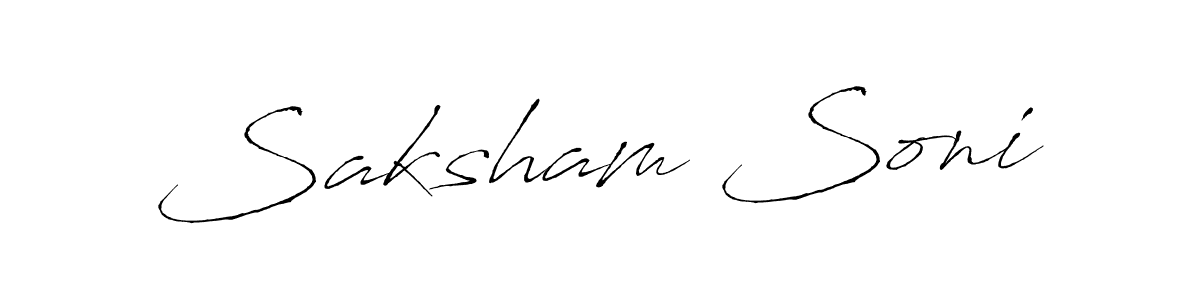 Design your own signature with our free online signature maker. With this signature software, you can create a handwritten (Antro_Vectra) signature for name Saksham Soni. Saksham Soni signature style 6 images and pictures png
