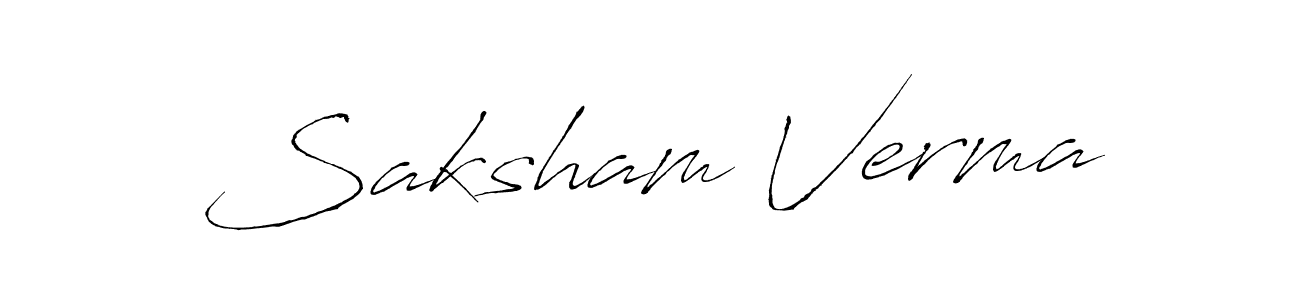Design your own signature with our free online signature maker. With this signature software, you can create a handwritten (Antro_Vectra) signature for name Saksham Verma. Saksham Verma signature style 6 images and pictures png