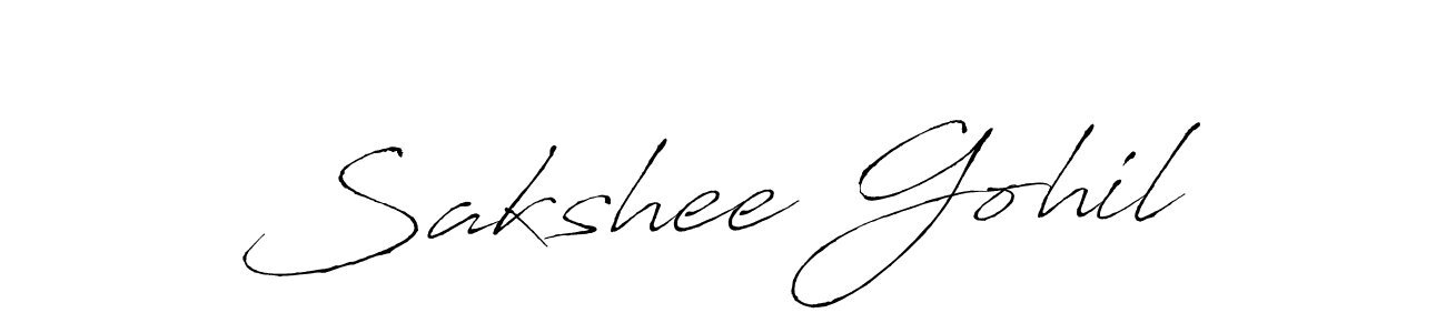 Sakshee Gohil stylish signature style. Best Handwritten Sign (Antro_Vectra) for my name. Handwritten Signature Collection Ideas for my name Sakshee Gohil. Sakshee Gohil signature style 6 images and pictures png