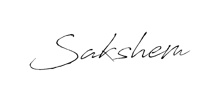 Design your own signature with our free online signature maker. With this signature software, you can create a handwritten (Antro_Vectra) signature for name Sakshem. Sakshem signature style 6 images and pictures png