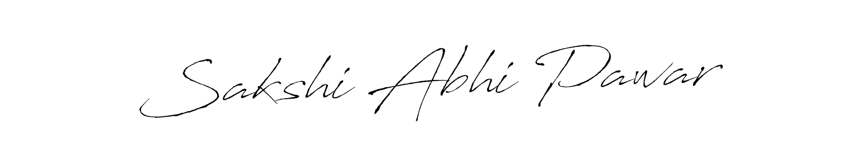 How to make Sakshi Abhi Pawar name signature. Use Antro_Vectra style for creating short signs online. This is the latest handwritten sign. Sakshi Abhi Pawar signature style 6 images and pictures png