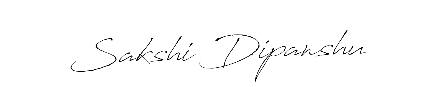 How to make Sakshi Dipanshu name signature. Use Antro_Vectra style for creating short signs online. This is the latest handwritten sign. Sakshi Dipanshu signature style 6 images and pictures png