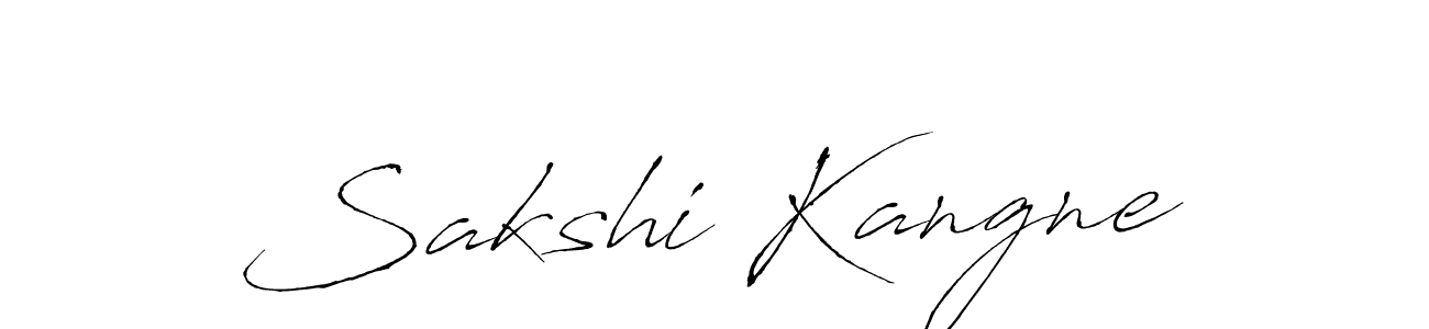 How to make Sakshi Kangne name signature. Use Antro_Vectra style for creating short signs online. This is the latest handwritten sign. Sakshi Kangne signature style 6 images and pictures png