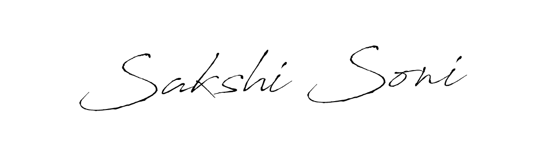 Design your own signature with our free online signature maker. With this signature software, you can create a handwritten (Antro_Vectra) signature for name Sakshi Soni. Sakshi Soni signature style 6 images and pictures png