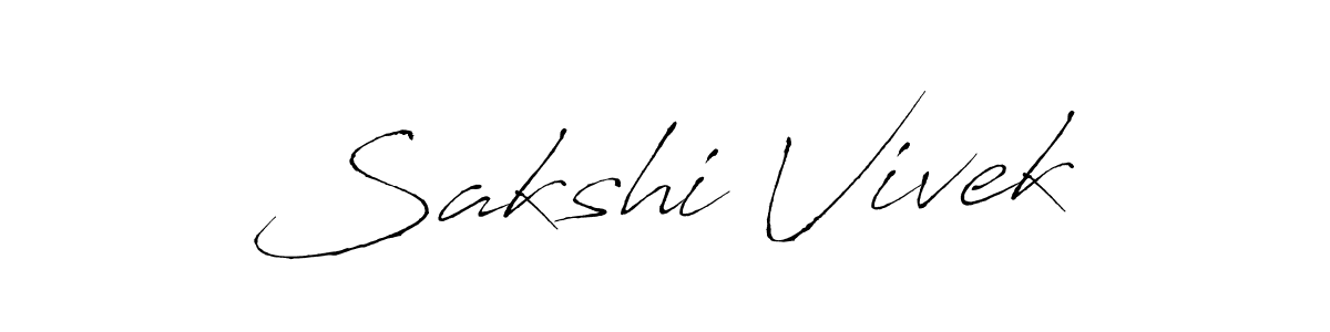 Design your own signature with our free online signature maker. With this signature software, you can create a handwritten (Antro_Vectra) signature for name Sakshi Vivek. Sakshi Vivek signature style 6 images and pictures png