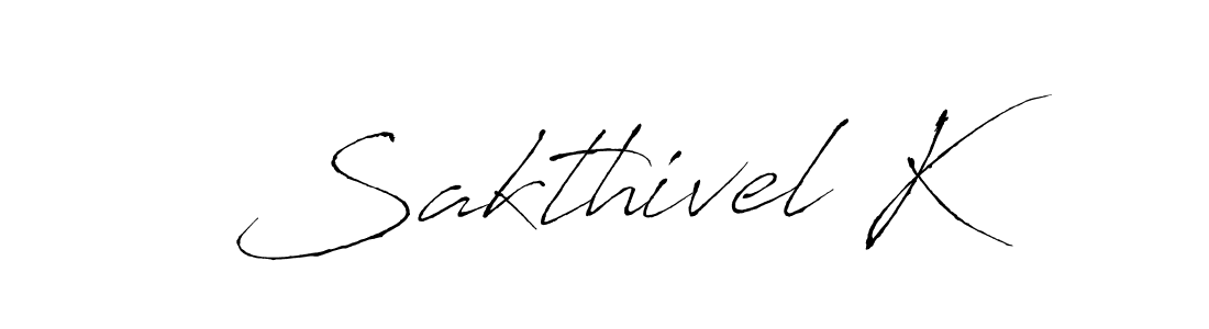 How to make Sakthivel K name signature. Use Antro_Vectra style for creating short signs online. This is the latest handwritten sign. Sakthivel K signature style 6 images and pictures png