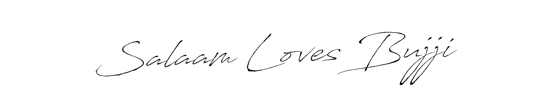 Make a beautiful signature design for name Salaam Loves Bujji. With this signature (Antro_Vectra) style, you can create a handwritten signature for free. Salaam Loves Bujji signature style 6 images and pictures png