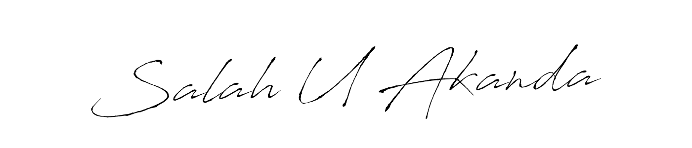 How to make Salah U Akanda name signature. Use Antro_Vectra style for creating short signs online. This is the latest handwritten sign. Salah U Akanda signature style 6 images and pictures png