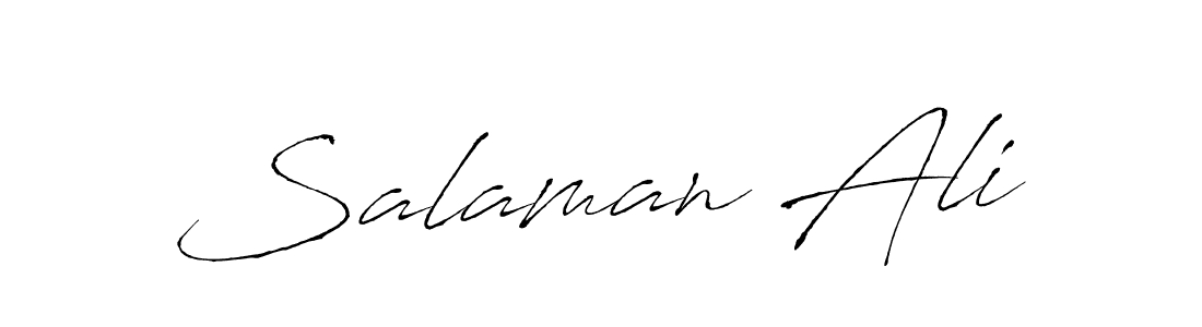 Design your own signature with our free online signature maker. With this signature software, you can create a handwritten (Antro_Vectra) signature for name Salaman Ali. Salaman Ali signature style 6 images and pictures png