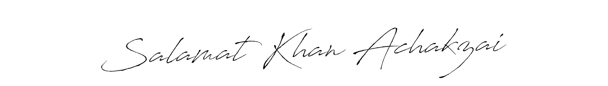 Make a beautiful signature design for name Salamat Khan Achakzai. With this signature (Antro_Vectra) style, you can create a handwritten signature for free. Salamat Khan Achakzai signature style 6 images and pictures png