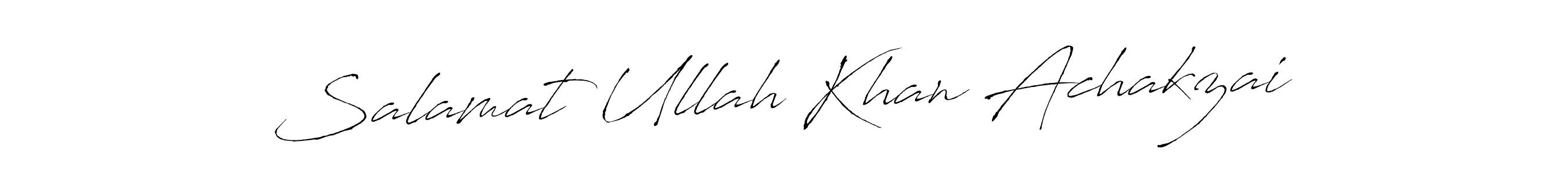 Make a beautiful signature design for name Salamat Ullah Khan Achakzai. With this signature (Antro_Vectra) style, you can create a handwritten signature for free. Salamat Ullah Khan Achakzai signature style 6 images and pictures png