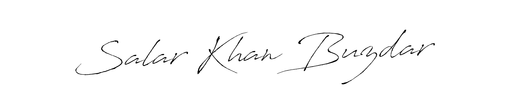 How to make Salar Khan Buzdar name signature. Use Antro_Vectra style for creating short signs online. This is the latest handwritten sign. Salar Khan Buzdar signature style 6 images and pictures png