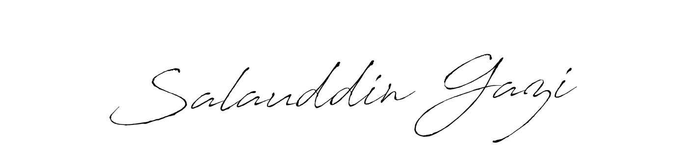 How to make Salauddin Gazi name signature. Use Antro_Vectra style for creating short signs online. This is the latest handwritten sign. Salauddin Gazi signature style 6 images and pictures png