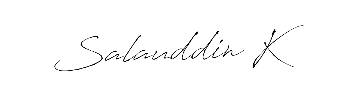 How to make Salauddin K name signature. Use Antro_Vectra style for creating short signs online. This is the latest handwritten sign. Salauddin K signature style 6 images and pictures png