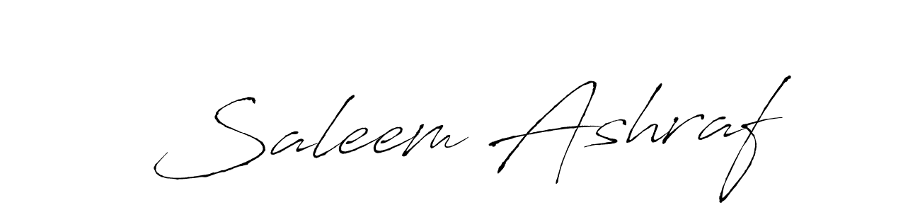 Design your own signature with our free online signature maker. With this signature software, you can create a handwritten (Antro_Vectra) signature for name Saleem Ashraf. Saleem Ashraf signature style 6 images and pictures png
