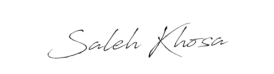 Create a beautiful signature design for name Saleh Khosa. With this signature (Antro_Vectra) fonts, you can make a handwritten signature for free. Saleh Khosa signature style 6 images and pictures png