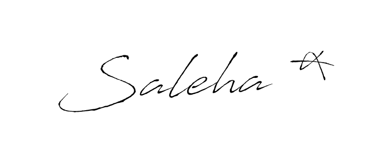 Use a signature maker to create a handwritten signature online. With this signature software, you can design (Antro_Vectra) your own signature for name Saleha *. Saleha * signature style 6 images and pictures png