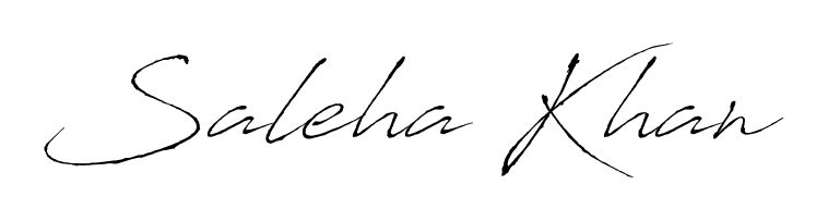 Designed for modern professionals: Saleha Khan name signature crafted with Antro_Vectra script. Ready for digital PDF workflows. Saleha Khan signature style 6 images and pictures png