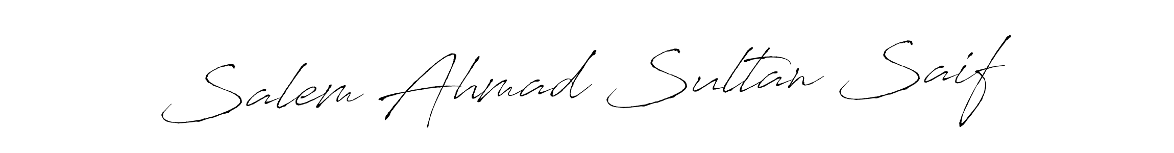 How to make Salem Ahmad Sultan Saif name signature. Use Antro_Vectra style for creating short signs online. This is the latest handwritten sign. Salem Ahmad Sultan Saif signature style 6 images and pictures png