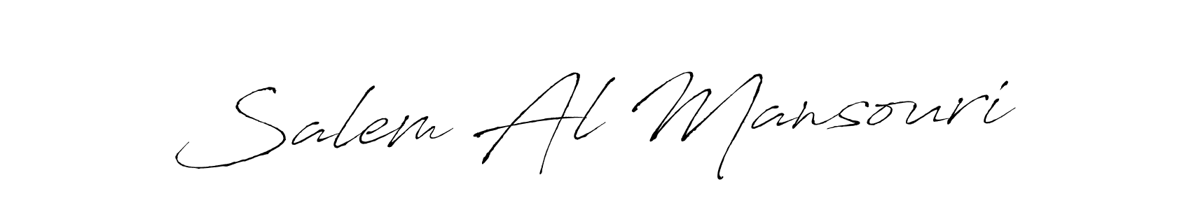 How to make Salem Al Mansouri name signature. Use Antro_Vectra style for creating short signs online. This is the latest handwritten sign. Salem Al Mansouri signature style 6 images and pictures png