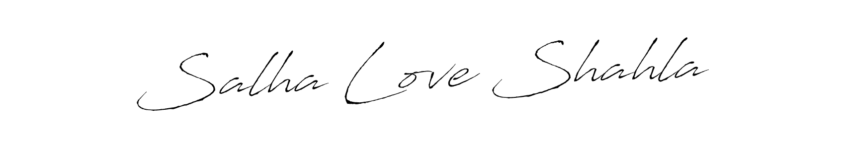 This is the best signature style for the Salha Love Shahla name. Also you like these signature font (Antro_Vectra). Mix name signature. Salha Love Shahla signature style 6 images and pictures png
