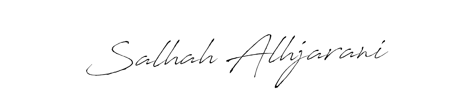 How to make Salhah Alhjarani name signature. Use Antro_Vectra style for creating short signs online. This is the latest handwritten sign. Salhah Alhjarani signature style 6 images and pictures png