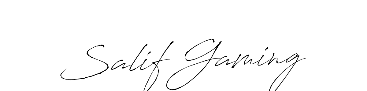 Make a beautiful signature design for name Salif Gaming. With this signature (Antro_Vectra) style, you can create a handwritten signature for free. Salif Gaming signature style 6 images and pictures png