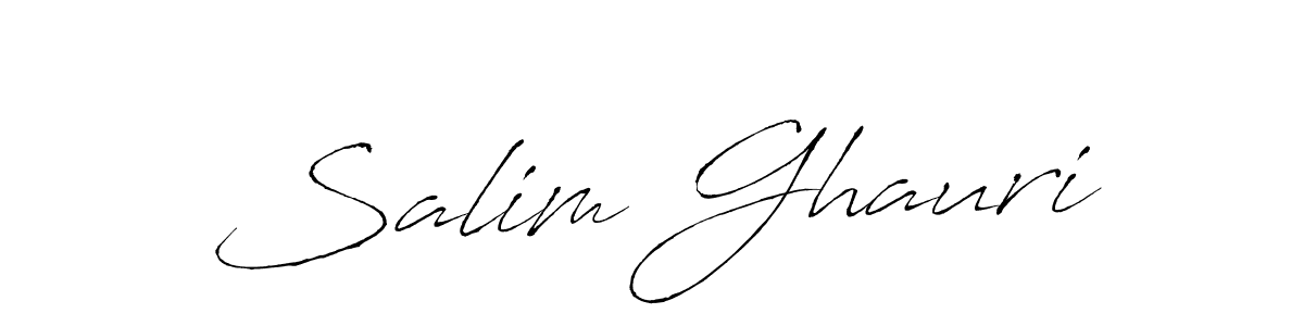 Make a beautiful signature design for name Salim Ghauri. With this signature (Antro_Vectra) style, you can create a handwritten signature for free. Salim Ghauri signature style 6 images and pictures png