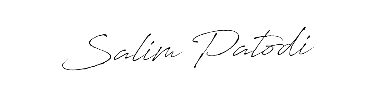 Use a signature maker to create a handwritten signature online. With this signature software, you can design (Antro_Vectra) your own signature for name Salim Patodi. Salim Patodi signature style 6 images and pictures png