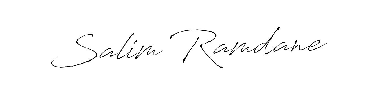 Salim Ramdane stylish signature style. Best Handwritten Sign (Antro_Vectra) for my name. Handwritten Signature Collection Ideas for my name Salim Ramdane. Salim Ramdane signature style 6 images and pictures png